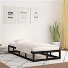 Bed Frame Black 90x190 cm Single Solid Wood