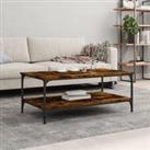 Coffee Table Smoked Oak 100x55x40 cm Engineered Wood