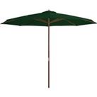 Outdoor Parasol with Wooden Pole 350 cm Green