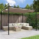 Pergola with Retractable Roof Taupe 295x292x230 cm