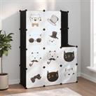 Cube Storage Cabinet for Kids with 10 Cubes Black PP