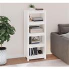 Book Cabinet White 50x35x125.5 cm Solid Wood Pine