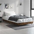 Bed Frame Smoked Oak 90x200 cm Engineered Wood
