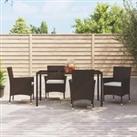 Garden Chairs with Cushions 4 pcs Brown Poly Rattan