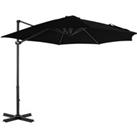 Cantilever Umbrella with Aluminium Pole Black 300 cm