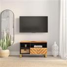 TV Cabinet Brown and Black 80x33.5x46 cm Solid Wood Mango