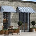 Bistro Awning 400x120 cm Blue and White