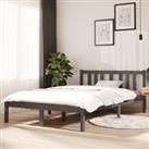 Bed Frame Grey Solid Wood 120x190 cm Small Double