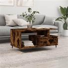 Coffee Table Smoked Oak 90x49x45 cm Engineered Wood