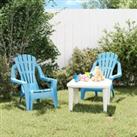 Garden Chairs 2 pcs for Children Blue 37x34x44 cm PP Wooden Look