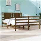 Bed Frame Honey Brown Solid Wood Pine 120x190 cm Small Double