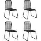 Outdoor Chairs 4 pcs Poly Rattan Black