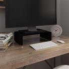 TV Stand/Monitor Riser Glass Black 40x25x11 cm