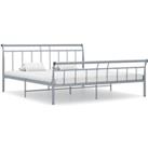 Bed Frame Grey Metal 160x200 cm