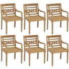 Batavia Chairs 6 pcs Solid Teak Wood