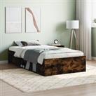 Bed Frame Smoked Oak 90x190 cm Single