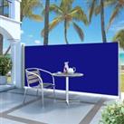 Patio Retractable Side Awning 140x300 cm Blue