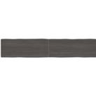 Table Top Dark Grey 200x40x(2-4) cm Treated Solid Wood Live Edge