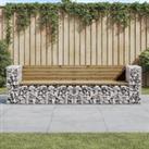 Garden Bench Gabion Design 244x71x65.5 cm Impregnated Wood Pine
