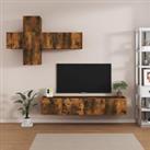 7 Piece TV Cabinet Set Smoked Oak Engineered Wood
