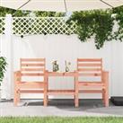 Garden Bench with Table 2-Seater Solid Wood Douglas