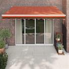 Retractable Awning Orange and Brown 3x2.5 m Fabric and Aluminium