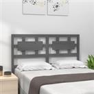 Bed Headboard Grey 125.5x4x100 cm Solid Wood Pine