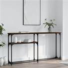 Console Table Brown Oak 145x22.5x75 cm Engineered Wood