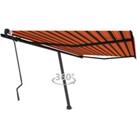 Freestanding Manual Retractable Awning 400x300 cm Orange/Brown