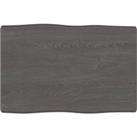 Table Top Dark Grey 60x40x(2-4) cm Treated Solid Wood Live Edge