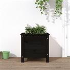 Garden Planter Black 40x40x39 cm Solid Wood Pine