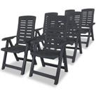 Reclining Garden Chairs 6 pcs Plastic Anthracite