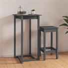 Bar Table Grey 60x60x110 cm Solid Wood Pine