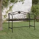 2-Seater Garden Bench 104 cm Black Steel