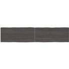 Table Top Dark Grey 180x40x(2-4) cm Treated Solid Wood Live Edge