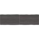 Table Top Dark Grey 180x50x(2-6) cm Treated Solid Wood Live Edge