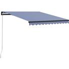 Manual Retractable Awning 350x250 cm Blue and White