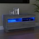 TV Cabinet with LED Lights Grey Sonoma 80x35x40 cm