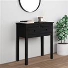 Console Table Black 70x35x75 cm Solid Wood Pine