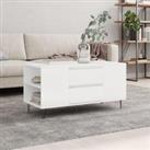 Coffee Table High Gloss White 102x44.5x50 cm Engineered Wood