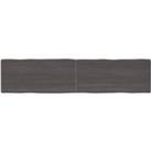 Table Top Dark Grey 220x50x(2-4) cm Treated Solid Wood Live Edge