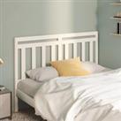 Bed Headboard White 140x4x100 cm Solid Wood Pine