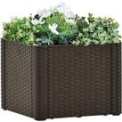 Garden Raised Bed with Self Watering System Mocha 43x43x33 cm