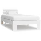 Bed Frame White Solid Pine Wood 90x200 cm