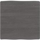 Table Top Dark Grey 60x60x(2-6) cm Treated Solid Wood Live Edge
