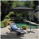 3M Large Banana Cantilever Patio Parasol for Outdoor Sunshade and Rain with Cross Base