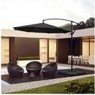 3M Large Banana Cantilever Patio Parasol for Outdoor Sunshade and Rain with a Cross base and a Squar