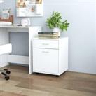 Rolling Cabinet White 45x38x54 cm Engineered Wood