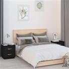 Bedside Cabinets 2 pcs Black 40x34x45 cm Solid Wood Pine