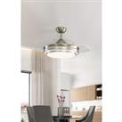 Contemporary Ceiling Fan Light with Retracted Blades